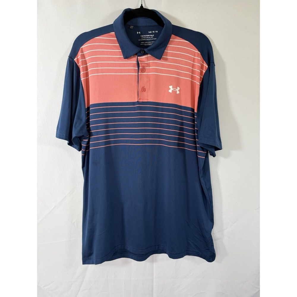 Under armour polo shirt size L golf 1/4 button pullover the playoff polo